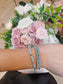 Blue, white, gold bracelets