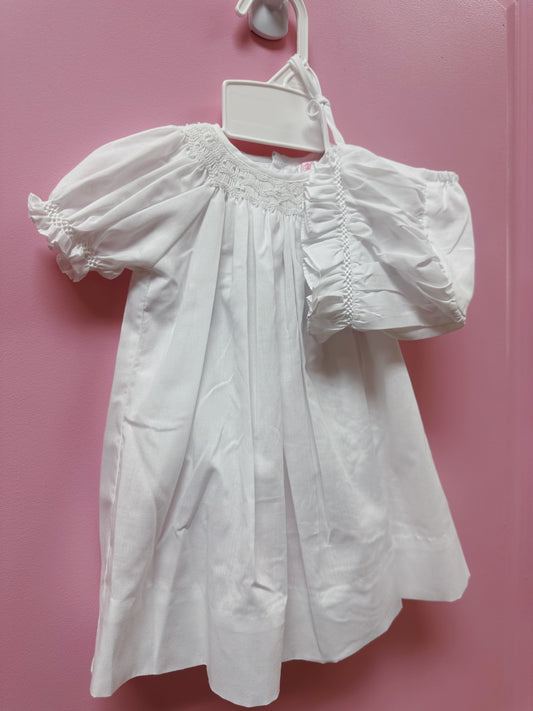 White Smocked Daydress/Hat