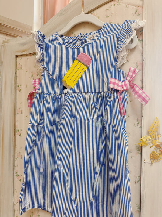 Girls Striped School Dress