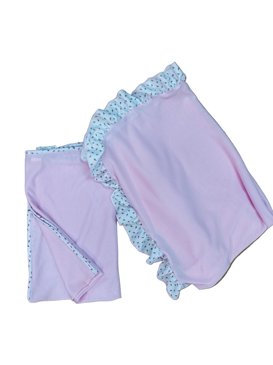 Pink Rosette Baby Blanket