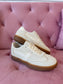 Cream Lace Detail Sneaker with Satin Laces