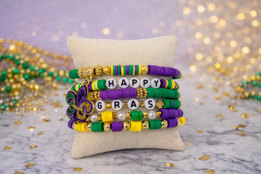 Mardi Gras Bracelet Stack
