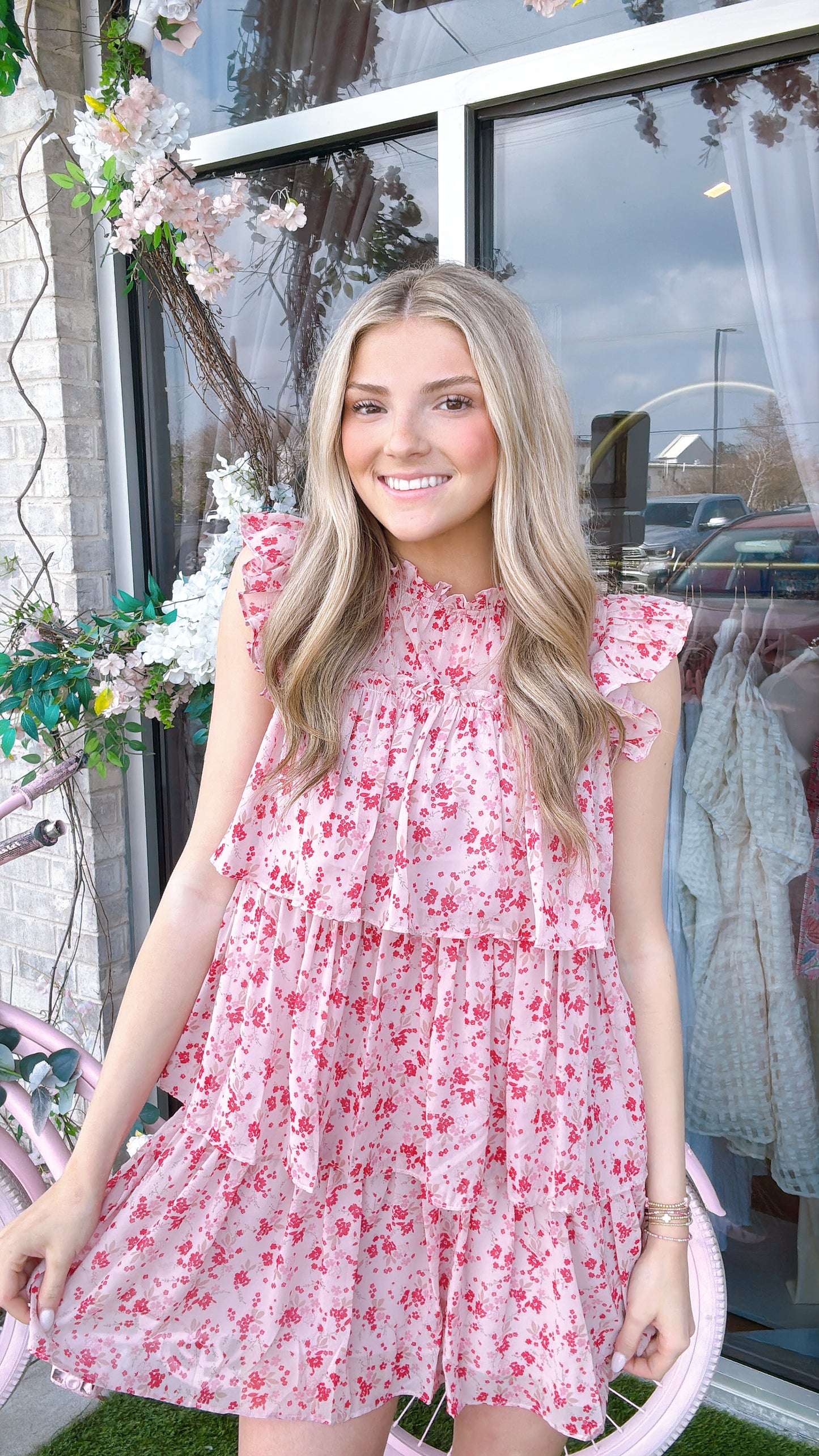 Blushing Petal Tiered Dress