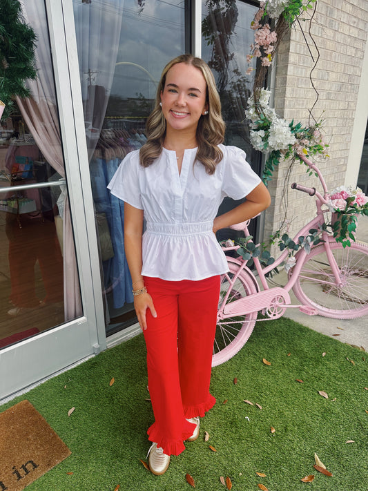 Scarlet Ruffle Hem pants
