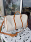 Cream & Brown Travel Weekender Bag