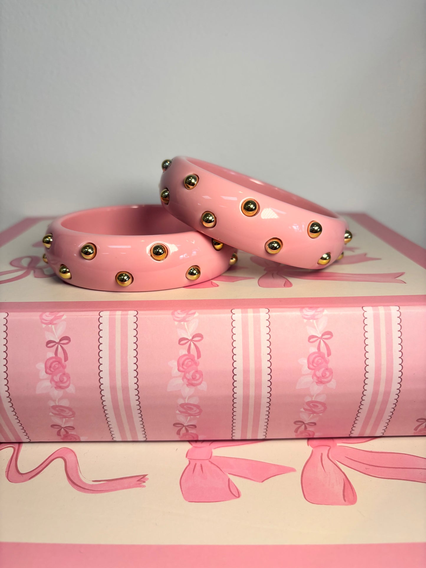 Gold Stud Pink  Bracelet