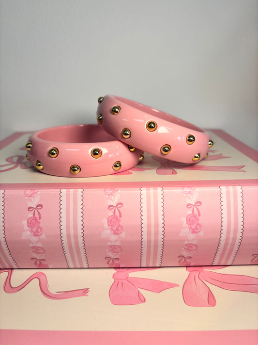 Gold Stud Pink  Bracelet