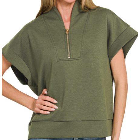 Scuba High Neck Half Zip Top
