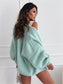 Chunky Knit V-Neck Lantern Sleeve Cardigan