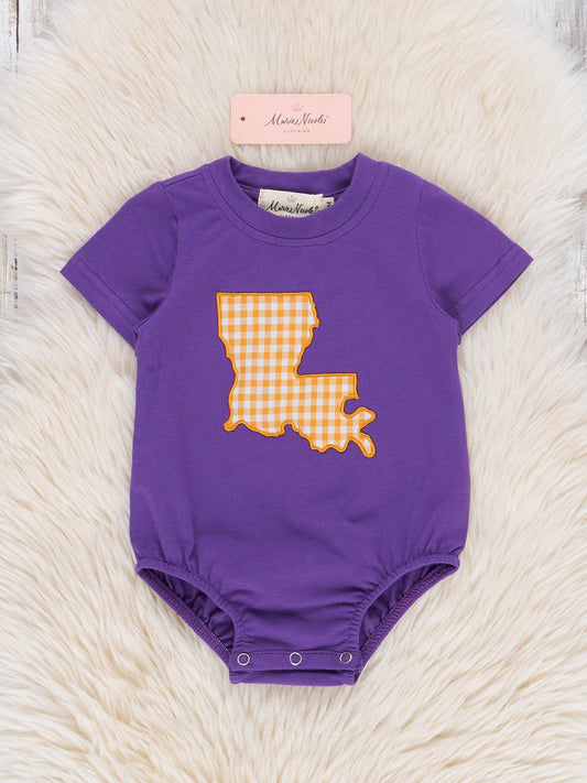 Louisiana Embroidered Gingham Bubble