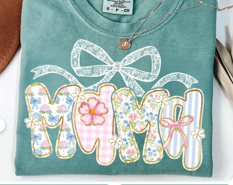 Floral Mama Lace Bow Shirt