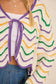 Mardi Gras Wave Stripe Tie Cardigan – Festive Knit