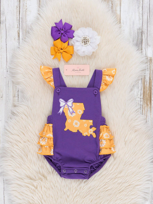 Louisiana Embroidered Floral Ruffle Bubble