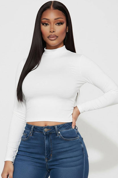 Mock Neck Solid Top