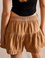 Ladies Solid Color Cotton Denim Shorts