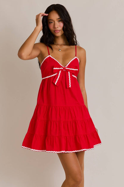 SLEEVELESS MINI DRESS WITH RIC RAC TRIM