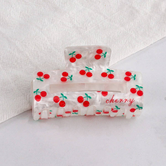 CHERRY HEART STRAWBERRY RECTANGLE HAIR CLAW CLIP