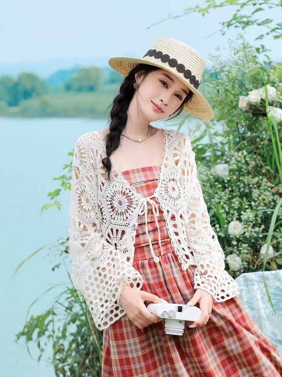 Bohemian Crochet Knit Cover-Up