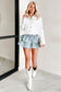 Denim Pleated Mini Skirt