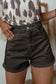 Raw Hem High Waist Denim Shorts