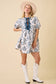 Vintage Horse Toile Print Denim Mini Dress