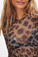 Leopard Sheer Mesh See Through Fitted Layering Top