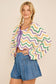 Mardi Gras Wave Stripe Tie Cardigan – Festive Knit