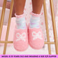 Pink Pearl Bow Slippers