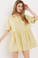 POPLIN BABYDOLL SHIRT DRESS - 3334 YELLOW