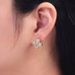 24K Gold Filled Clear CZ Crystal Clover Stud Earrings