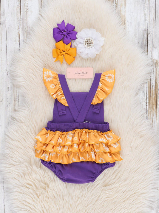 Louisiana Embroidered Floral Ruffle Bubble
