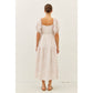 SOFT RAYON BLEND TOILE PRINT BABYDOLL MIDI DRESS