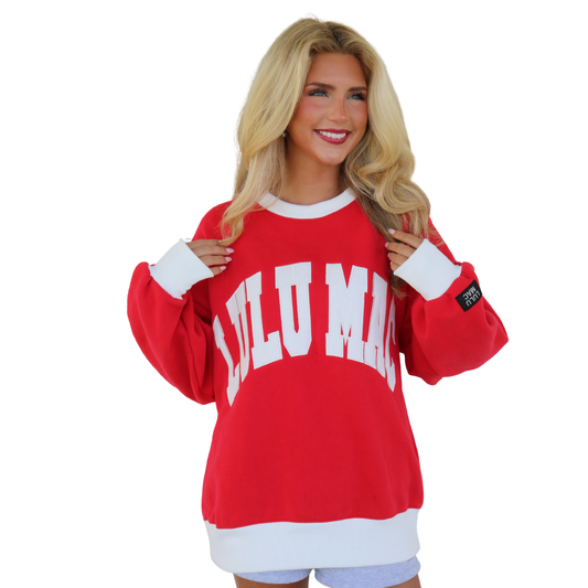 Color Block Red/White - Stitch Lulu Mac Sweatshirt